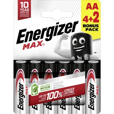 Immagine di Energizer Batterie Max Alcaline Mignon, 4 + 2 gratis (6 pz., AA),