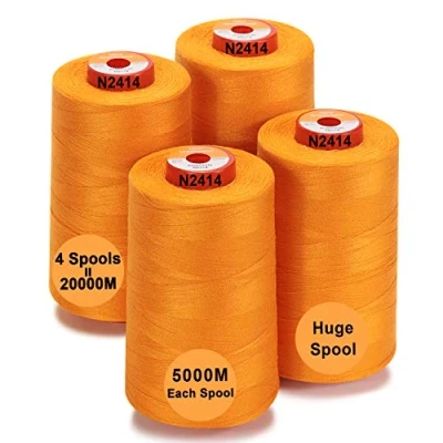 Immagine di New brothread 28 Opzioni 4 Grandi Bobina di 5000M per tutti gli usi Filo da Cucito in Poliestere 40S/2 (Tex27) Cucito, Quilting, Patchwork, Serger e Overlock Pumpkin