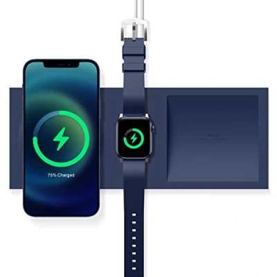 Immagine di elago Magnetico Charging Tray Duo Compatibile con Caricatore MagSafe, Apple Watch, i modelli di iPhone 16, 15, 14, 13, 12 [Magsafe non incluso]