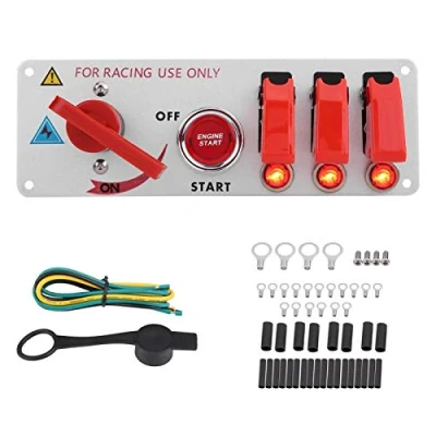Immagine di Pannello interruttore di accensione, Fydun 12V accensione per auto da corsa LED avviamento motore Pulsante commutazione