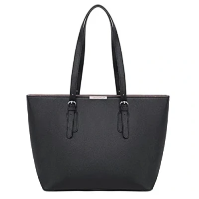 Immagine di David Jones Tote Shopper Grande Capacità Donna Borsa a Spalla o Mano Tracolla Manico Lungo PU Pelle Capiente A4 Nero