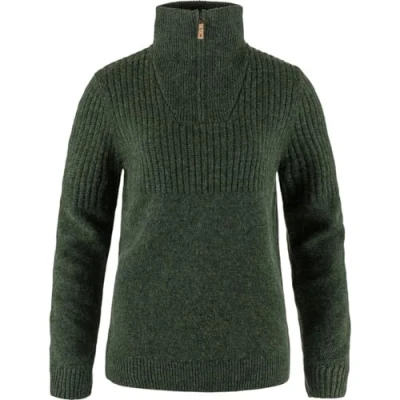 Immagine di Fjallraven 86993 662 Övik Half Zip Knit W Maglia Lunga Donna Deep Forest Taglia S