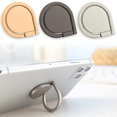 Immagine di Antevia Anelli porta telefono in metallo con rotazione universale a 360, oltre 10 modelli, anello da dito per smartphone, colore: grigio (anello grigio)