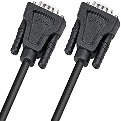 Immagine di DTech cavo seriale DB9 da 1,5 piedi porta COM maschio a RS232 dritto 9 pin dati (0,5 metri, nero)
