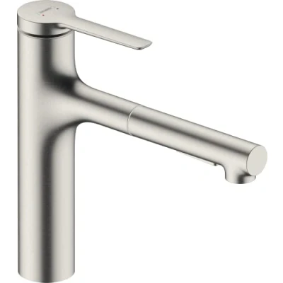 Immagine di hansgrohe Zesis M33 Rubinetto da Cucina con Doccetta Estraibile in Metallo (2 Getti), Miscelatore Altezza Bocca 160 Mm, Monocomando Girevole, Acciaio Inox