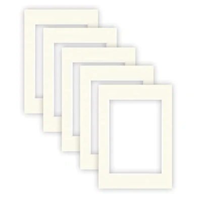 Immagine di nielsen Conservation Cartoncino Passepartout 1,5 mm, set di 5, formato esterno 29,7x42 cm per immagine 21x29,7 cm, bianco crema con struttura