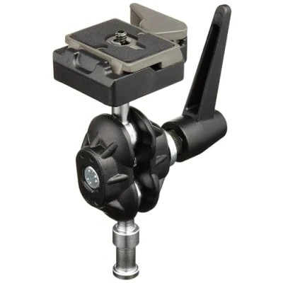 Immagine di Manfrotto 155RC Testa con Attaco Rapido Doppia Sfera per Fotografia, in Alluminio, Nero