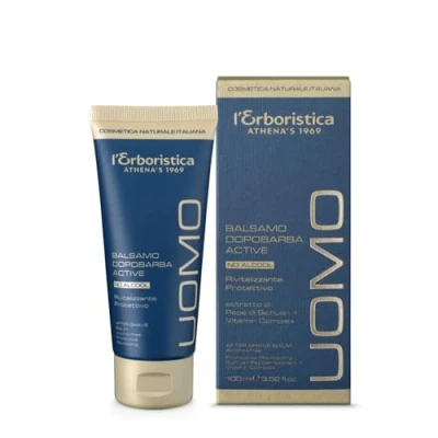 Immagine di L&#039;Erboristica Athena&#039;s Uomo Active, Balsamo Dopobarba Rivitalizzante e Protettivo, con Pepe di Sichuan Vitamin Complex, 100 ml, Made in Italy