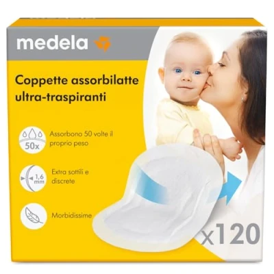 Immagine di Medela Coppette assorbilatte ultra traspiranti Altamente assorbenti, e discrete per un uso confortevole
