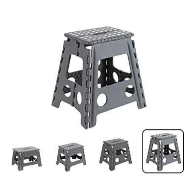 Immagine di ARREGUI TB 039 G Sgabello Pieghevole Multiuso per Adulti o Bambini Scala Scalino cucina, bagno, campeggio 39 cm di altezza Grigio