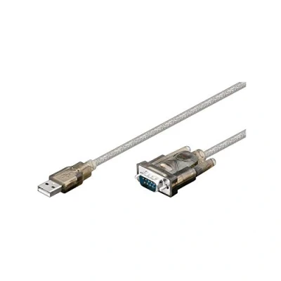 Immagine di Goobay 68875 Adattatore da USB a RS232 Seriale, Trasparente, 1.5 m Lunghezza del Cavo