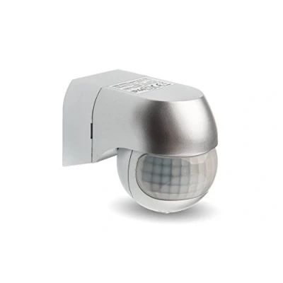 Immagine di HUBER MOTION 3 slim, rilevatore di movimento a infrarossi 180 , argento, regolabile in orizzontale e verticale, per uso interno ed esterno, protezione dagli spruzzi d&#039;acqua IP46