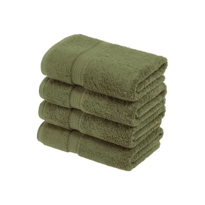 Immagine di Superior Set di Asciugamani per Le Mani in Cotone Egiziano 900 Grammi, 4 Pezzi, Verde Foresta