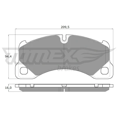 Immagine di TOMEX brakes TX 16 71 Kit pastiglie freno Assale anteriore predisposto per visualizzazione avviso usura PORSCHE: Macan, Cayenne, Cayenne