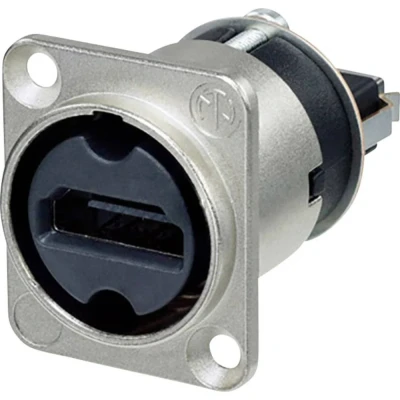 Immagine di Neutrik NAHDMI W Connettore HDMI Presa a pannello contatti dritti Numero Poli (num): 19 Argento 1 pz.