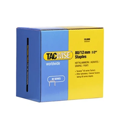 Immagine di TACWISE 0384 Punti Galvanizzati per Tappezzeria, Tipo 80/12mm, Confezione da 10.000, Argento, 12mm