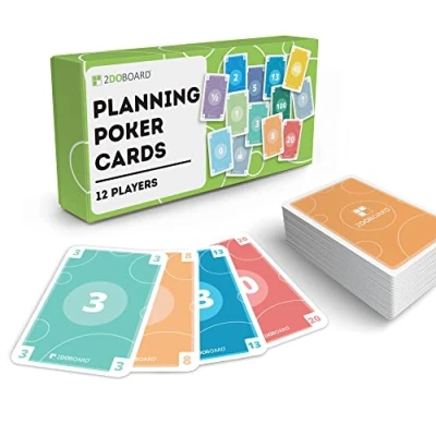 Immagine di Carte da Planning poker per Agile Scrum 12 Giocatori Incluso un e book con le istruzioni di pianificazione del in italiano inglese Chiare Colorate Stime