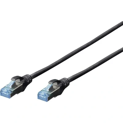 Immagine di Digitus DK 1531 030/BL RJ45 cavo di rete, patch CAT 5e SF/UTP 3.00 m Nero 1 pz.