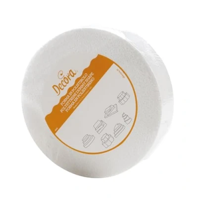Immagine di Decora 0174020 Basi tonde in polistirolo ideali per esercitazioni e realizzare torte a piani dall&#039;aspetto perfetto, Dim. Ø 45 X H 7,5 CM