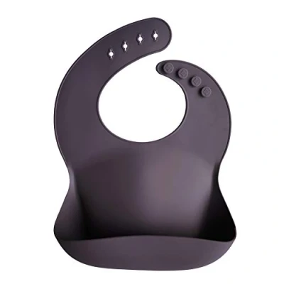 Immagine di mushie silikon bib für Kinder Lätzchen mit Auffangschale BPA frei wasserdicht Abwaschbar verstellae Passform (Sparrow)