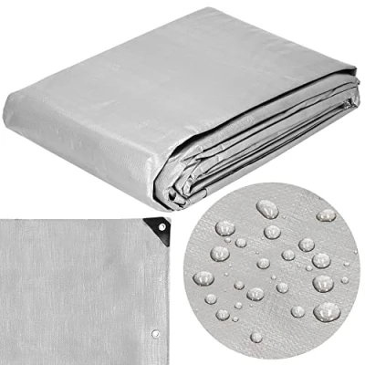 Immagine di SPRINGOS Telone protettivo di copertura, 3 x 4 m, angoli rinforzati, occhielli in alluminio, PE 210 g/m2, impermeabile, copertura legno, per giocattoli