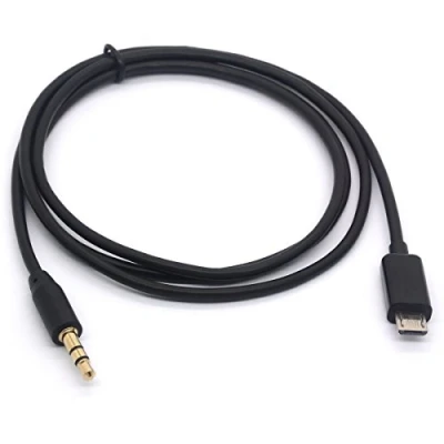 Immagine di Adattatore cavo micro USB a jack 3,5 mm   jack maschio da 3,5 mm, placcato in oro 3 poli maschio, prolunga audio AUX per auto