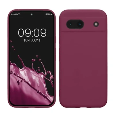 Immagine di kwmobile Custodia Compatibile con Google Pixel 8a Cover Back Case per Smartphone in Silicone TPU Protezione Gommata viola magenta