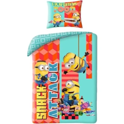 Immagine di Halantex Set Letto MINIONS Cattivissimo me STUART BOB KEVIN Copripiumino 140x200cm con federa 70x90cm 100% Poliestere Multicolore