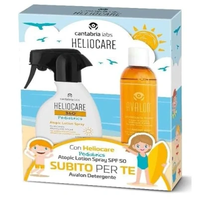 Immagine di Heliocare 360 Pediatrics Atopic Lotion Spf50+ + Avalon Detergente Fluido Cantabria Labs 250ml+250ml Omaggio