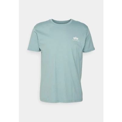 Immagine di Alpha Industries Small LOGO Tshirt con stampa, Uomo, Taglia: Small, Grey blue