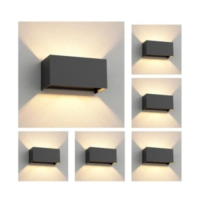 Immagine di ledscom.de 6 pz. applique CUBEL per esterni, IP65, up/downlight, antracite opaco, rettangolare, 2x G9 max. 10W