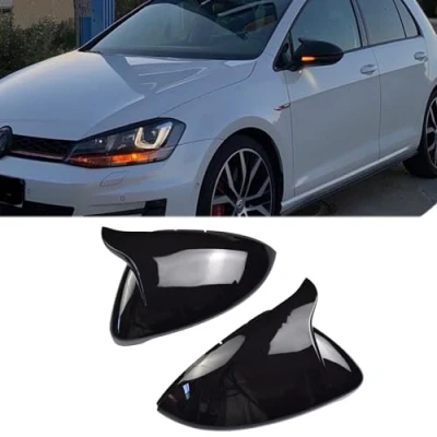 Immagine di Kakulkomen Copri Specchietti Retrovisori Auto, 1 Paio Tappi per Specchietto Retrovisore Auto VW Golf 7 MK7 7.5 GTD R GTI GTE VII Wing Cover Variant Alltrack Sportswagen 2013 2019（nero lucido）