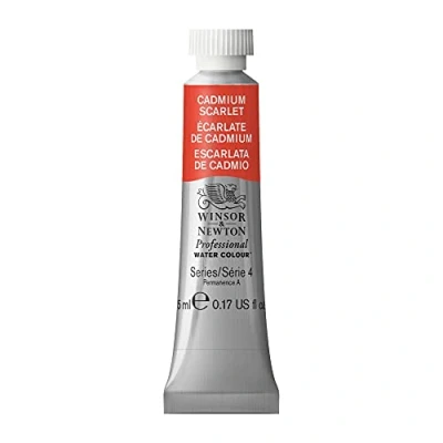 Immagine di Winsor &amp; Newton 8840302 Professional Vernici ad acquerello, vivaci e resistenti alla luce, pigmenti per artisti nella concentrazione più forte, tubo da 5 ml, Scarlatto Di Cadmio ROW