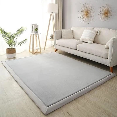 Immagine di Dmkjdzsw Tappetino per gattonare bambini, antiscivolo, tappeto asilo, in velluto corallo, spessore 2 cm, grigio argento, 150 x 200 cm