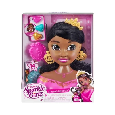 Immagine di ZURU Sparkle Girlz testa per capelli e accessori Marrone Una da pettinare principessa con look glamour a partire dai 3 anni 100499