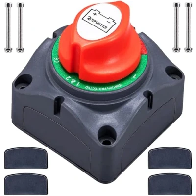 Immagine di Spurtar Interruttore Stacca Batteria 1 2 Both Off 12V 48V, Disconnessione per Camper, Yacht, Barca, Camion, Autobus