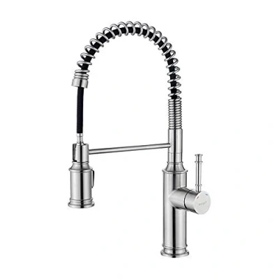 Immagine di Ibergrif M22135 Miscelatore da Cucina con Doccetta Estraibile, Rubinetto Monocomando per Lavello, Nichel Spazzolato