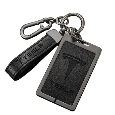 Immagine di Sporgo porta carte portachiavi per Tesla Model 3: Y in silicone custodia carte, Nero , Schlüsselkartenhalter für 3