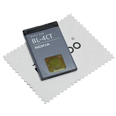 Immagine di mungoo, Batteria originale per Nokia, modello BL 4CT, Nokia 2720 Fold, 5310, 6600 6700 Slide, 7210 Supernova, 7230, 7310 X3; con panno di pulizia display