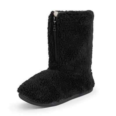 Immagine di Polar pantofole da uomo Sherpa, antiscivolo per interni con citazione divertente sulla sua suola morbida e soffice casa memory foam, Grigio scuro, 44 EU