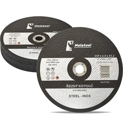Immagine di Molatool dischi da taglio standard, 230 x 2,5 22,2 mm, 10 pezzi, per metallo, acciaio, acciaio inox/inox, confezione risparmio pezzi flessibili smerigliatrice angolare