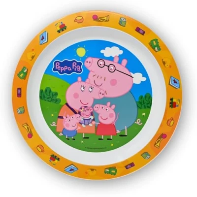 Immagine di Stor Peppa Pig piatto per bambini senza BPA e riutilizzabile, da campeggio bambini, pranzo la colazione,