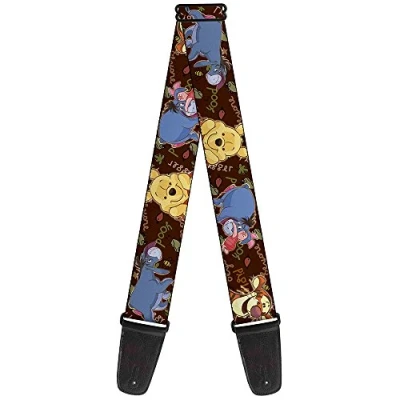 Immagine di Buckle Down Tracolla per chitarra, motivo: Winnie the Pooh, larghezza 5,1 cm, lunghezza 73,7 137,2 cm