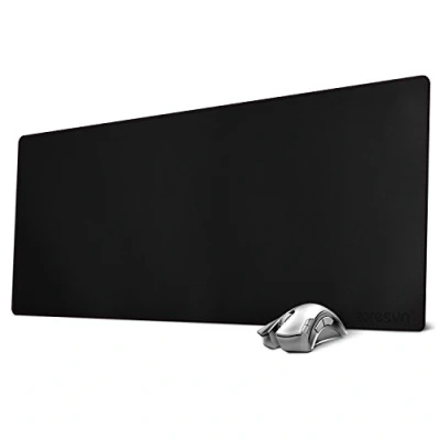 Immagine di ZORESYN Tappetino per mouse da gaming XL 900x400x2mm Sottomano Ufficio Bordi cuciti, Base in Antiscivolo, Superficie pelle PU, Adatto a Tastiere e Mouse, Computer Portatili Nero