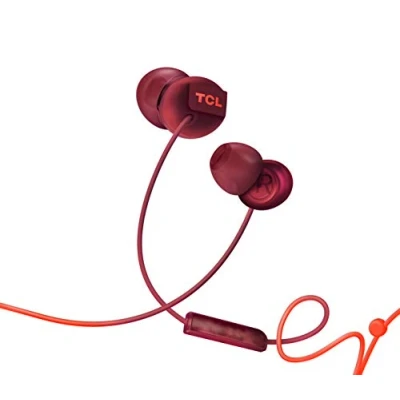 Immagine di TCL SOCL300 In Ear Headphones con microfono (isolamento acustico, Secure Fit, e telecomando integrati per il controllo di musica chiamate, cancellazione dell&#039;eco), Arancione