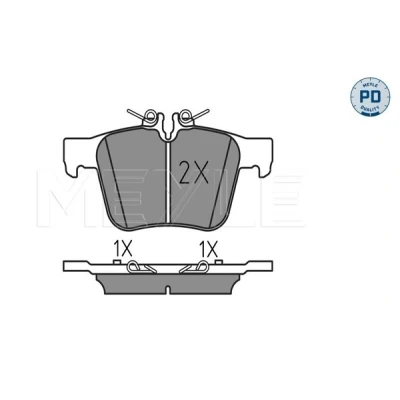 Immagine di MEYLE 025 253 5416/PD Kit pastiglie freno PD Quality Assale posteriore Predisposto per contatto segnalazione usura con lamierino anticigolío