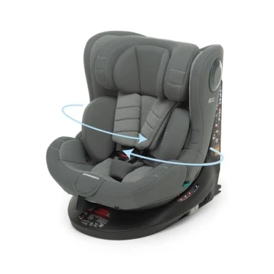 Immagine di Foppapedretti FP360 Quick i Size, Seduta Girevole a 360, per bambini da 40 150 cm di altezza, 0 12 anni, conforme ECE R129, Fissaggio Dualfix (Isofix e non), Safe Body Protection, Grey