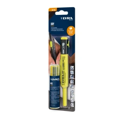 Immagine di Lyra Dry 4498001 Set di mine ricambio, 12 colori (rosso, giallo, grafite, bianco, verde, blu), con temperino
