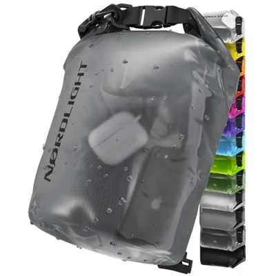 Immagine di Dry Bag E Borsa Impermeabile (15L, Antracite Smerigliato) Con Chiusura A Rullo Tracolla Per Nuoto, Spiaggia, Canoa, Stand Up Paddling, Immersioni