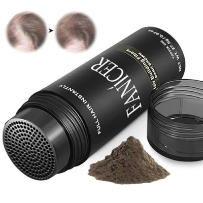 Immagine di Fibre capelli,Hair Fiber per capelli più spessi e pieni in pochi secondi, l&#039;infoltimento dei capelli,Nasconde la caduta nelle,27.5g,Marrone chiaro.